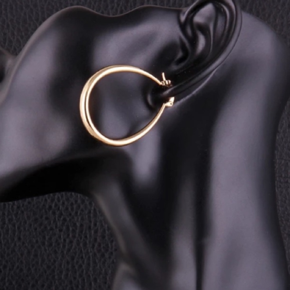 Yellow gold plated hoop earrings - Picture 5 of 5